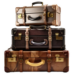 Vintage travel luxury luggage suitcases. Generative ai art.