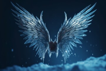 Beautiful Angel wings flying creature bird wings, feather wings Created with generative AI tools