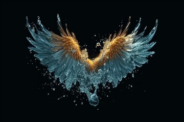 Beautiful Angel wings flying creature bird wings, feather wings Created with generative AI tools