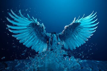 Beautiful Angel wings flying creature bird wings, feather wings Created with generative AI tools