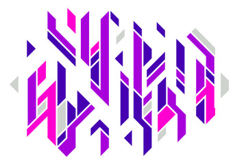 Abstract vector artistic geometric background labyrinth look like, dynamic art wallpaper, neo geometry design, rhythmic maze decoration.