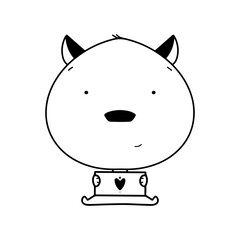 Cat with a postcard in doodle style.