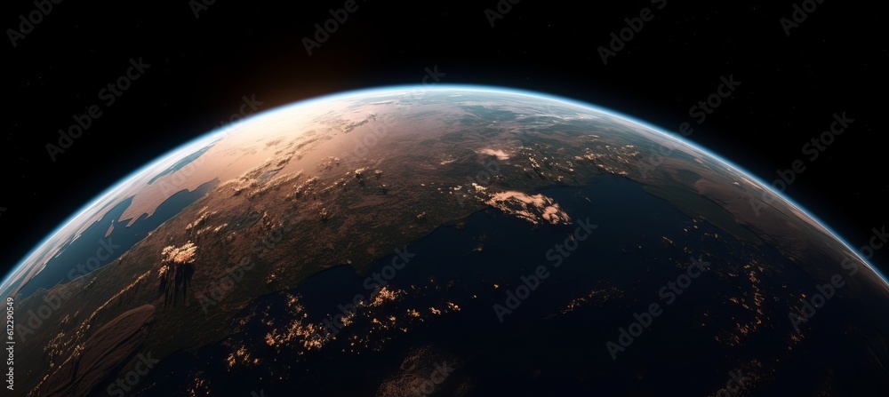 Canvas Prints outer space planet earth horizon background. generative ai technology.