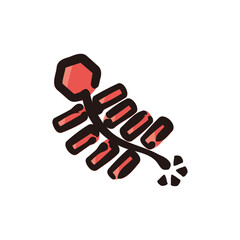Firecracker - Chinese new year icon/illustration (Hand-drawn line, colored version)