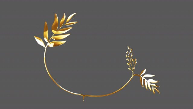 Golden leaf frame and label