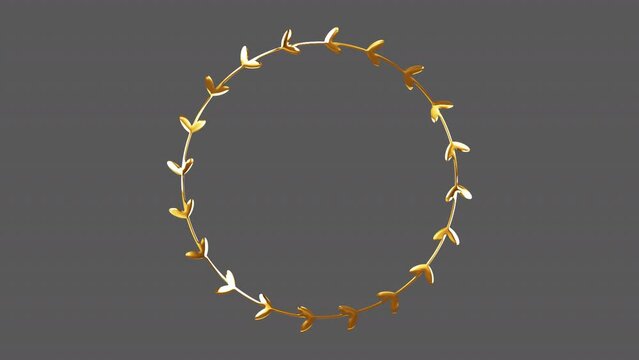 Golden leaf frame and label