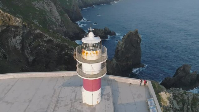 Faro de Cabo Ortegal desde punto de vista a&eacute;reo.