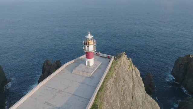 Faro de Cabo Ortegal desde punto de vista a&eacute;reo.
