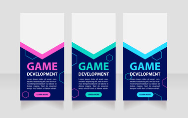 Game programming course web banner design template. Vector flyer with text space. Advertising placard with customized copyspace. Promotional printable poster for advertising. Graphic layout