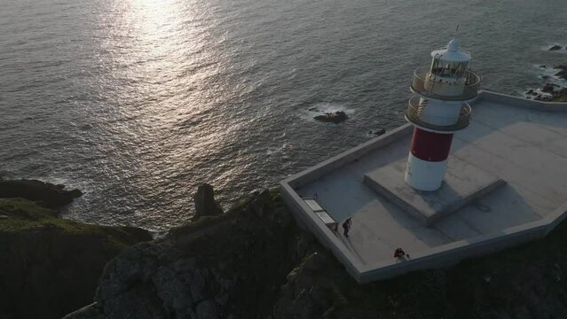 Faro de Cabo Ortegal desde punto de vista a&eacute;reo.