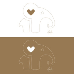 Cute elephant logo. Simple elephant logo. Elephant logo sign vector illustration set design.elephant logo vector icon illustration.icon head of an elephant.