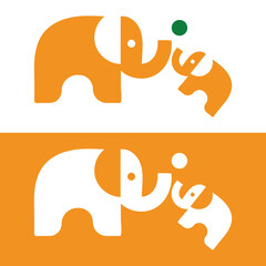 Cute elephant logo. Simple elephant logo. Elephant logo sign vector illustration set design.elephant logo vector icon illustration.icon head of an elephant.