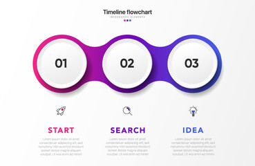 Fototapeta Timeline infographic design with options or steps. Infographics for business concept. Can be used for presentations workflow layout, banner, process, diagram, flow chart, info graph, annual report. obraz