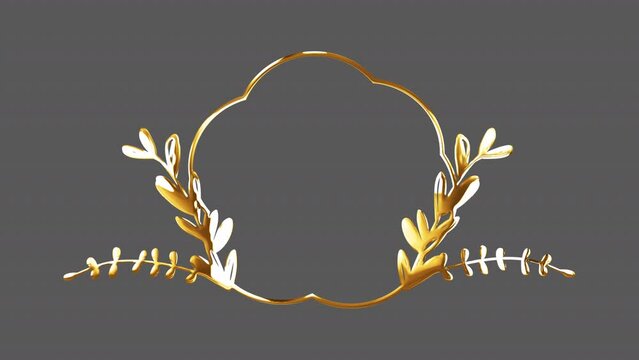 Golden leaf frame and label