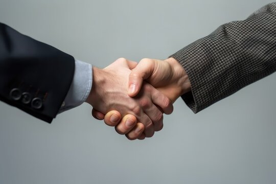 business concept handshake agreement decision making two businessmen shaking hands after a successful project generative ai