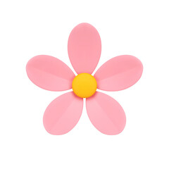 Pink chamomile flower bud with petals natural organic elegant decor 3d icon realistic vector