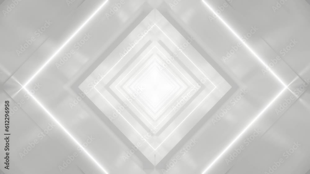 Aufkleber abstract white sci-fi futuristic tunnel, loop animation.