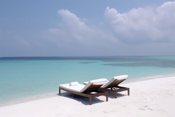 Obraz premium Amazing drone view of the beach and water with beautiful colors. luxury tropical resort or hotel with water villas and beautiful beach scenery. maldives, summer vacation, resort maldivian houses.