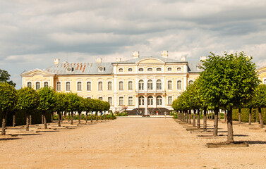 Fototapeta na wymiar Rundale Palace near Pilsrundale; beautiful place for tourists! Latvia; Europe