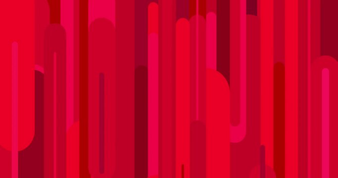 Looping simple long vertical lines blood red colors short fast version. Linear animation geometric figure. Seamless loop isolated. Motion design element for business, art, fashion, etc...