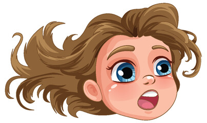 Girl cartoon with surprise face
