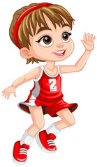 Cute basketball player cartoon character