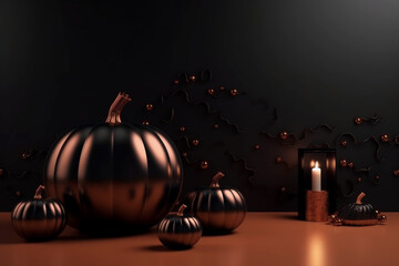 Minimalist Halloween luxury background, Generative AI
