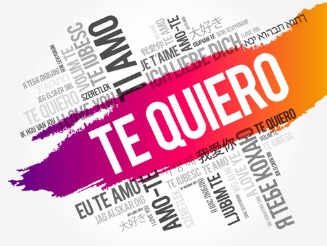 Te quiero (I Love You in Spanish) in different languages of the world, word cloud background