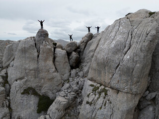 four bands of fellow mountaineers make successful and enthusiastic movements over fascinating and...