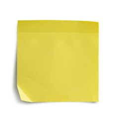 Yellow stick note isolated on transparency background - obrazy, fototapety, plakaty