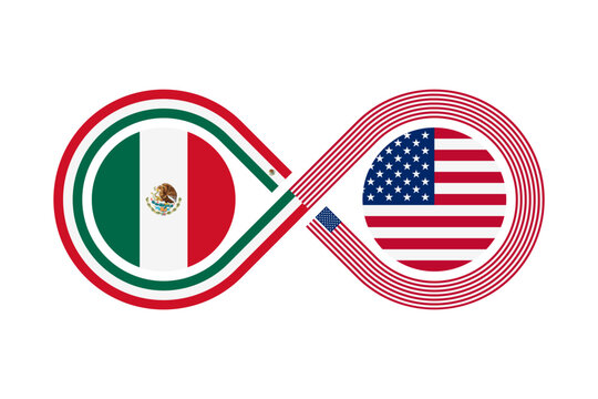 unity concept. mexican spanish and american english language translation icon. vector illustration isolated on white background