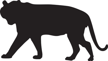 black-Silhouette-of-running-tige vector illustration