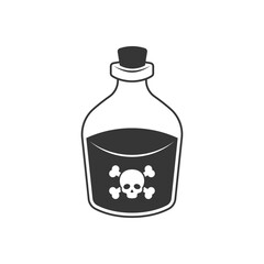 Poison bottle vector icon isolated on white background.