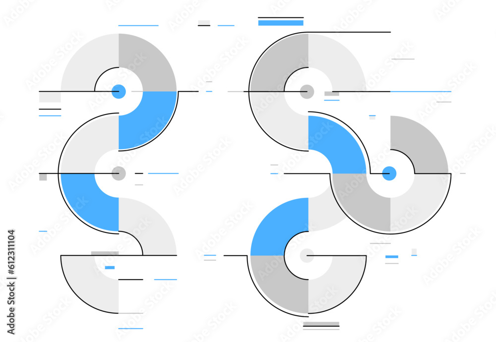 Poster abstract vector geometric background in tech mechanical engineering blueprint style, digital system 