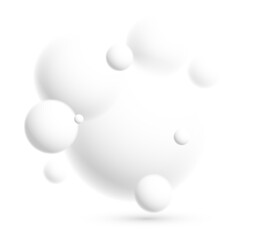 Defocused light levitating spheres atmospheric ambient vector background, 3D balls dynamic design, soft and easy futuristic wallpaper.