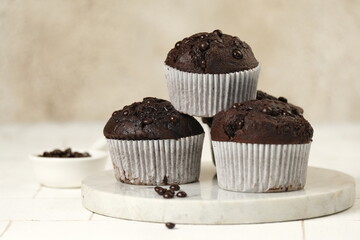 Homemade delicious chocolate muffin	