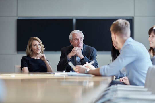 Business people talking in meeting