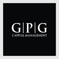 gpg letter original monogram logo design with varied lines between letters