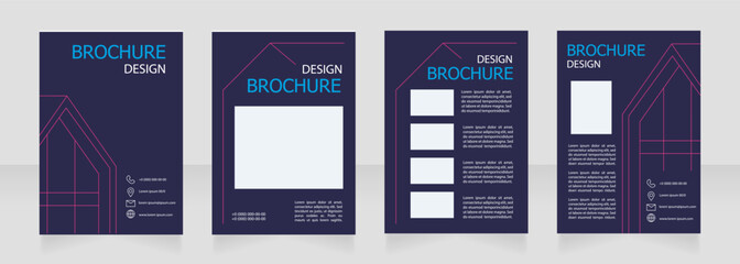 Technology of smart house provide blank brochure design. Template set with copy space for text. Premade corporate reports collection. Editable 4 paper pages. Tahoma, Myriad Pro fonts used