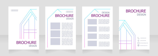 Architecture course for students blank brochure design. Template set with copy space for text. Premade corporate reports collection. Editable 4 paper pages. Tahoma, Myriad Pro fonts used