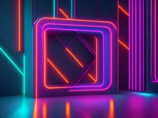 Fototapeta premium colorful light neon background wallpaper ai generated
