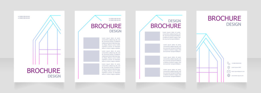 Architecture course for students blank brochure design. Template set with copy space for text. Premade corporate reports collection. Editable 4 paper pages. Tahoma, Myriad Pro fonts used