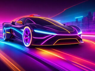 Plakat colorful light neon background wallpaper ai generated