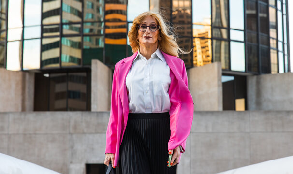 Transgender business woman lifestyle moments in downtown, Los angeles.