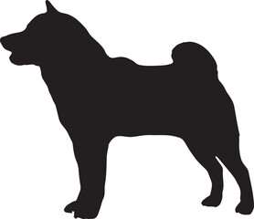 Silhouette. Vectordog is running. dog breeds