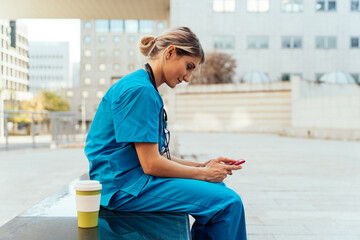 representation of the daily life of a nurse going to work .
