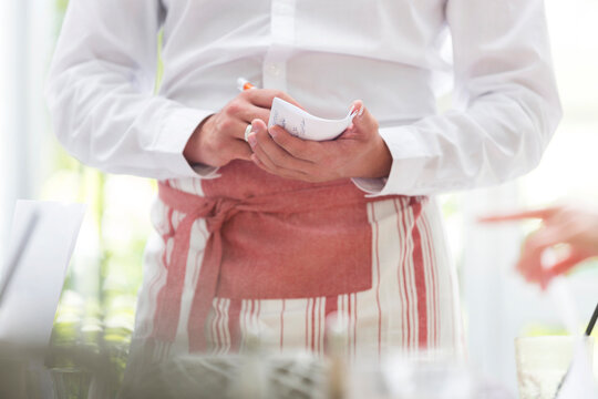 Waiter Taking Order In Restaurant