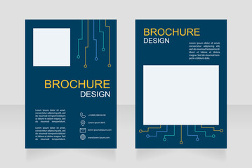 Obraz premium Internet connection and communication blank brochure design. Template set with copy space for text. Premade corporate reports collection. Editable 2 paper pages. Arial, Myriad Pro fonts used