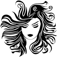 Beautiful woman with waving hair 