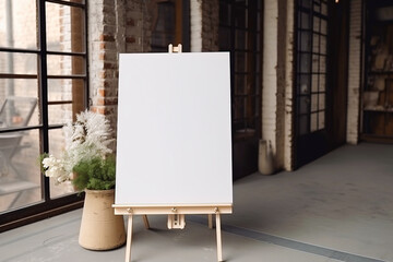 Empty white board for the guest list or photo. Blanked white board for drawing. 
